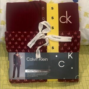 Calvin Klein Women Burgundy 2-Piece Pajama Set